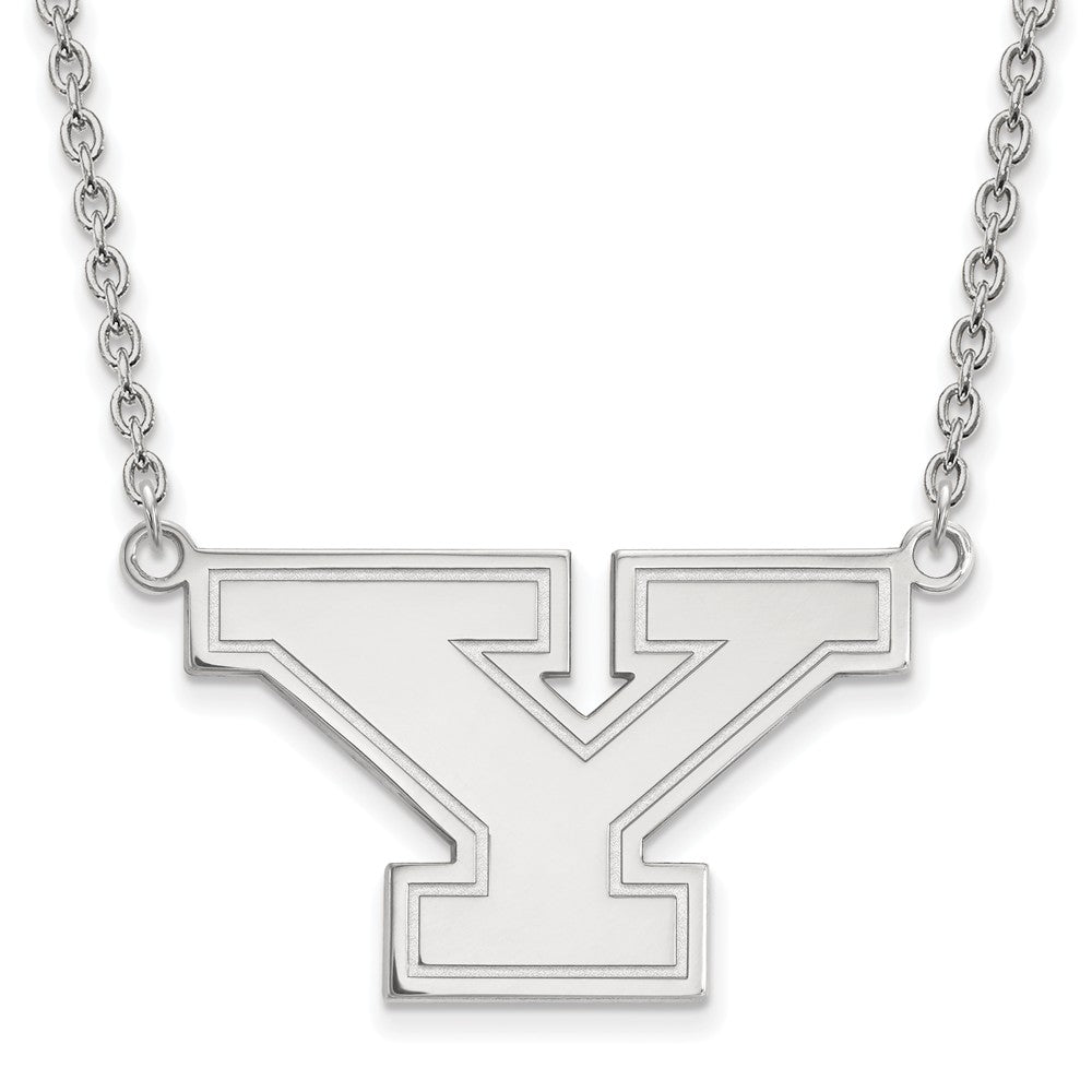 Sterling Silver Youngstown State Large Initial Y Necklace, 18 Inch, Item N12696 by The Black Bow Jewelry Co.