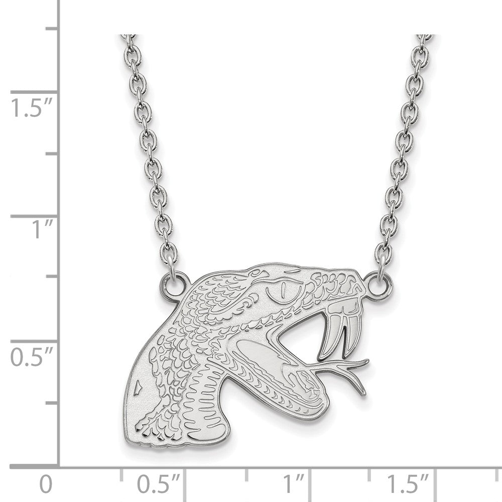 Alternate view of the Sterling Silver Florida A&M U Large Mascot Pendant Necklace by The Black Bow Jewelry Co.