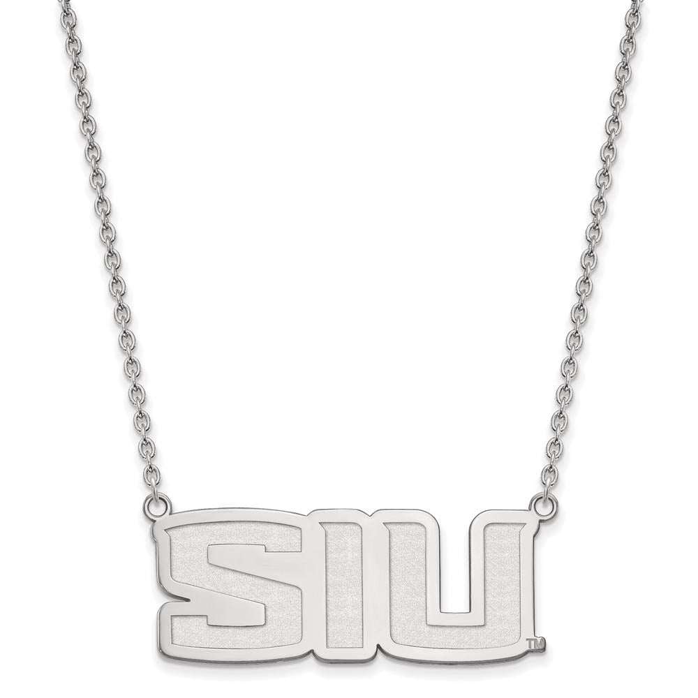 Sterling Silver Southern Illinois U Large Pendant Necklace, Item N12707 by The Black Bow Jewelry Co.