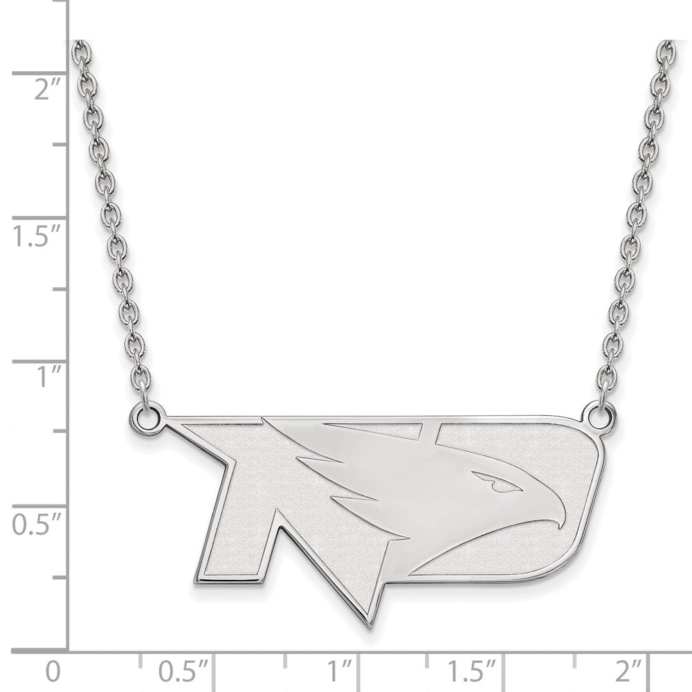 Alternate view of the Sterling Silver North Dakota Large Logo Pendant Necklace by The Black Bow Jewelry Co.