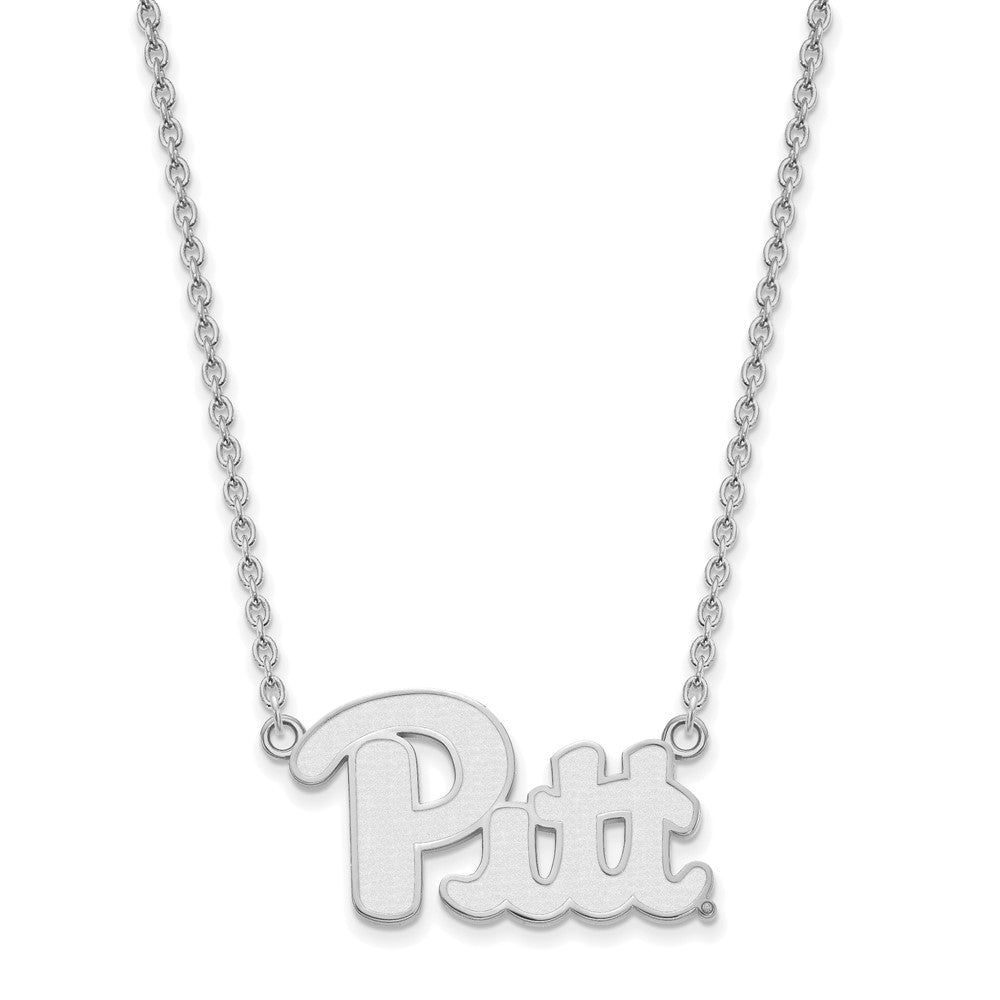 Alternate view of the Sterling Silver U. of Pittsburgh Large 'Pitt' Pendant Necklace by The Black Bow Jewelry Co.