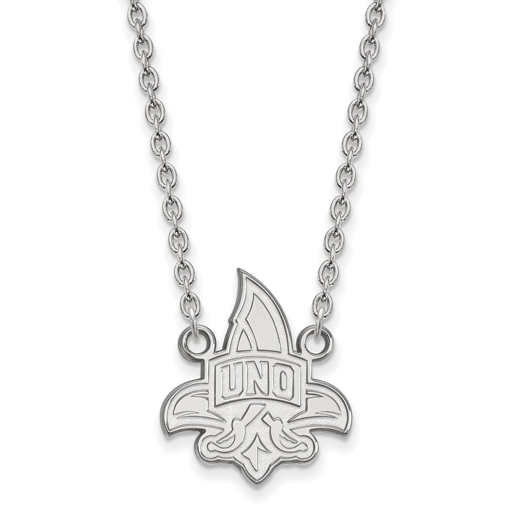 Sterling Silver U of New Orleans Large Pendant Necklace, Item N12724 by The Black Bow Jewelry Co.