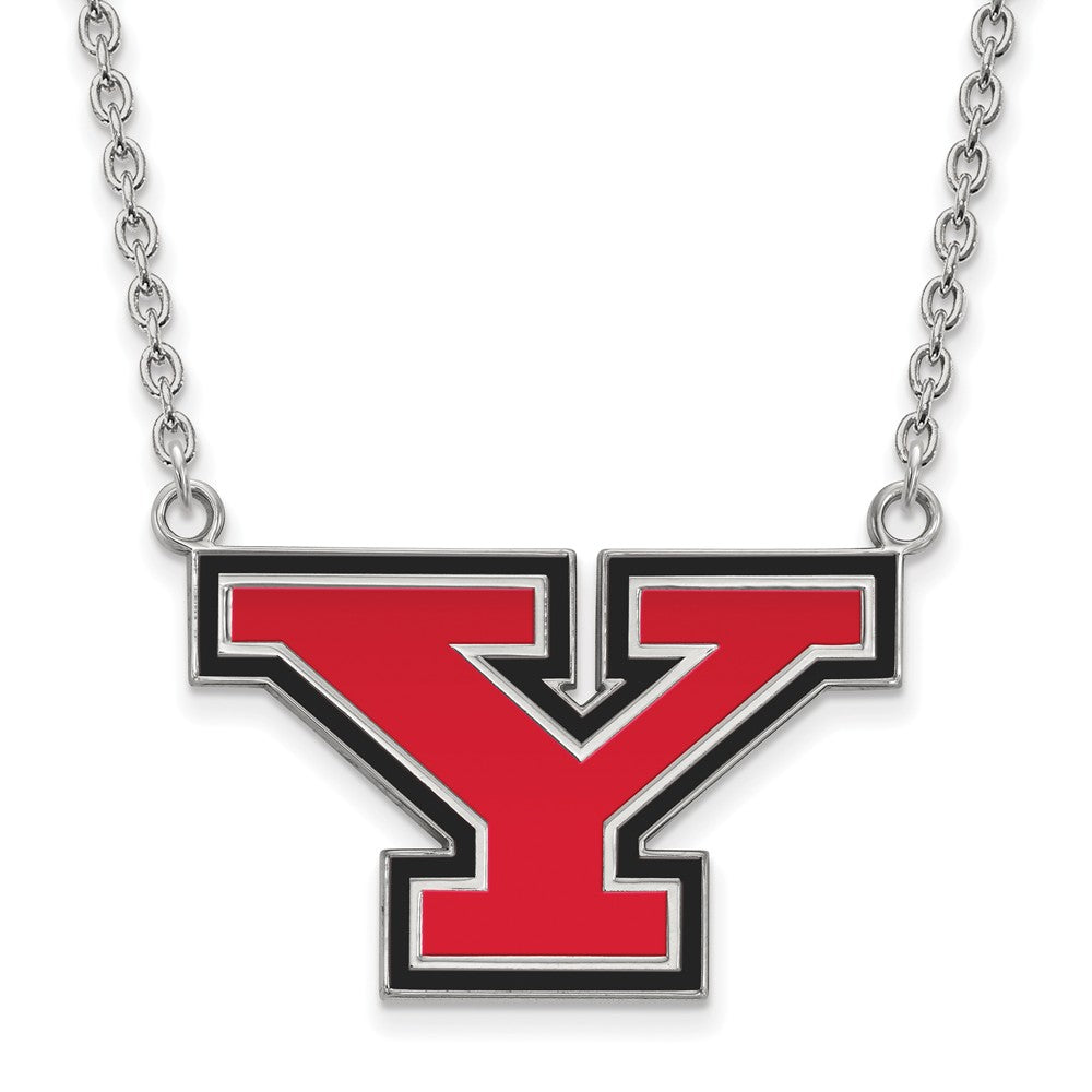 Sterling Silver Youngstown State Large Enameled 'Y' Necklace, 18 Inch, Item N12728 by The Black Bow Jewelry Co.