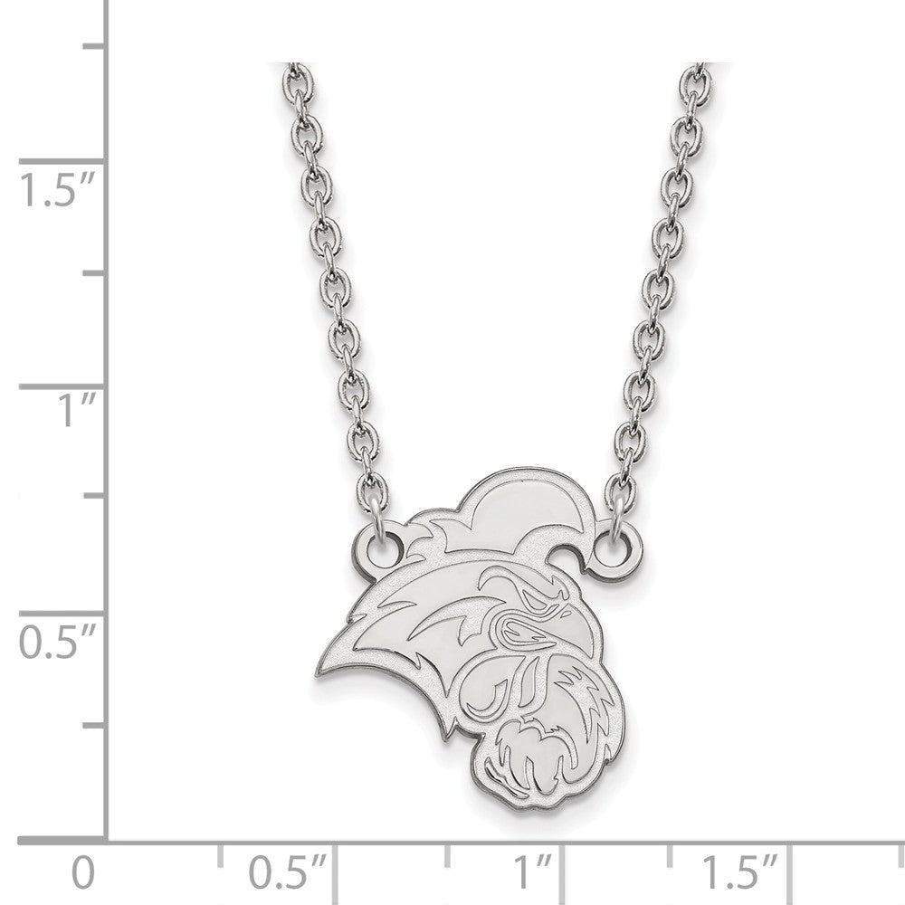 Alternate view of the Sterling Silver Coastal Carolina U Large Logo Pendant Necklace by The Black Bow Jewelry Co.