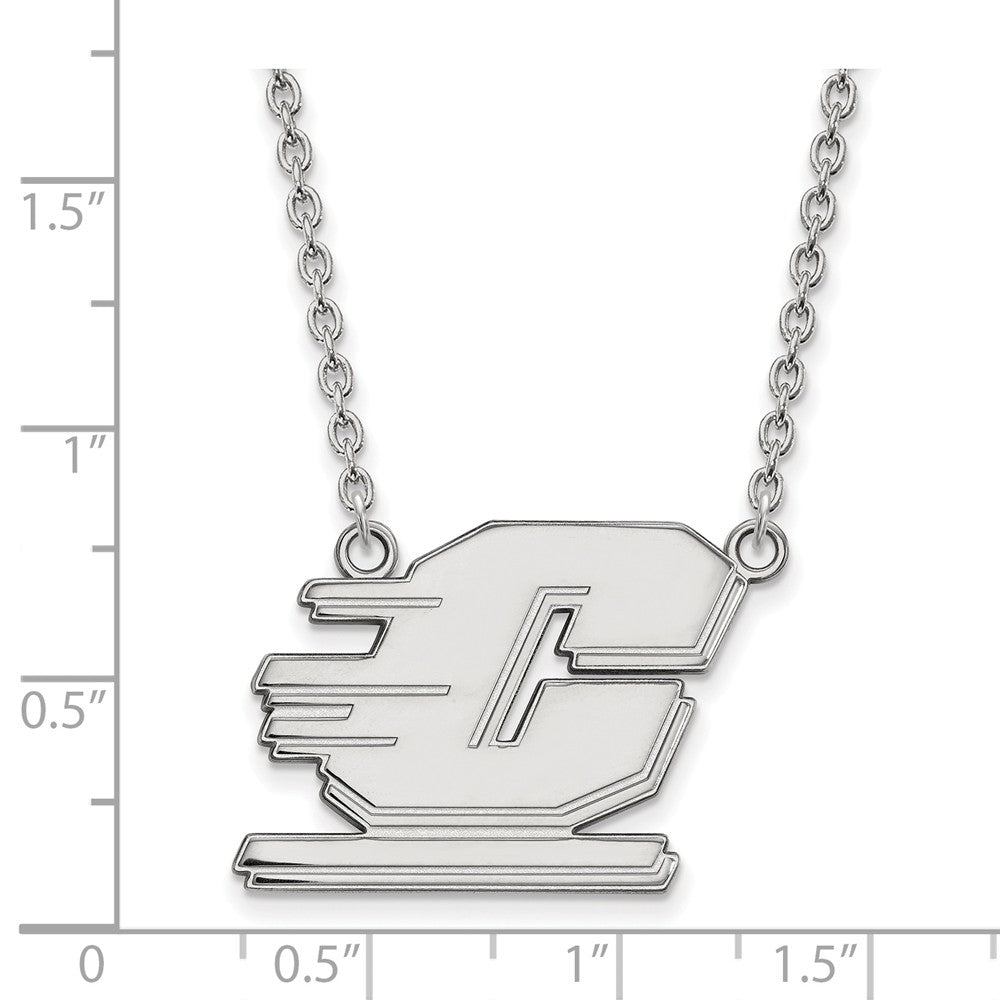 Alternate view of the Sterling Silver Central Michigan U Large 'C' Pendant Necklace by The Black Bow Jewelry Co.