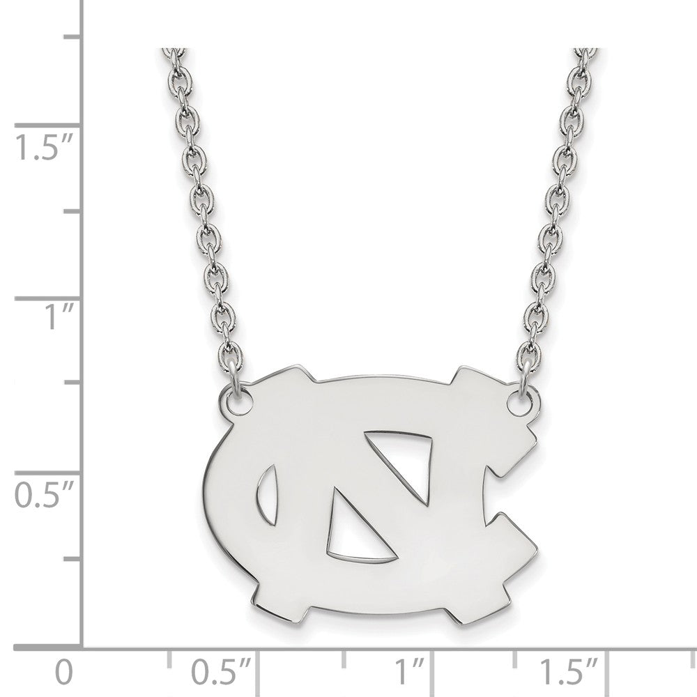 Alternate view of the Sterling Silver North Carolina Large 'NC' Pendant Necklace by The Black Bow Jewelry Co.