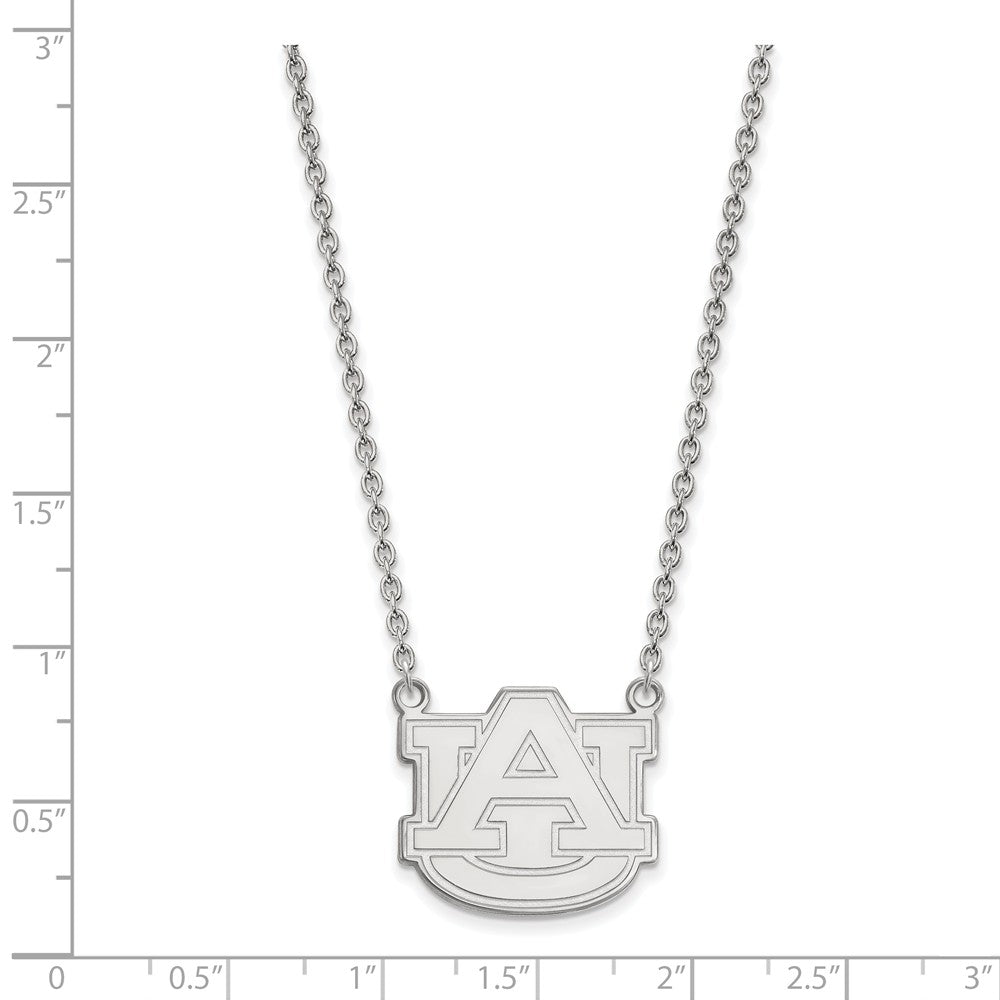 Alternate view of the Sterling Silver Auburn U Large 'AU' Pendant Necklace by The Black Bow Jewelry Co.