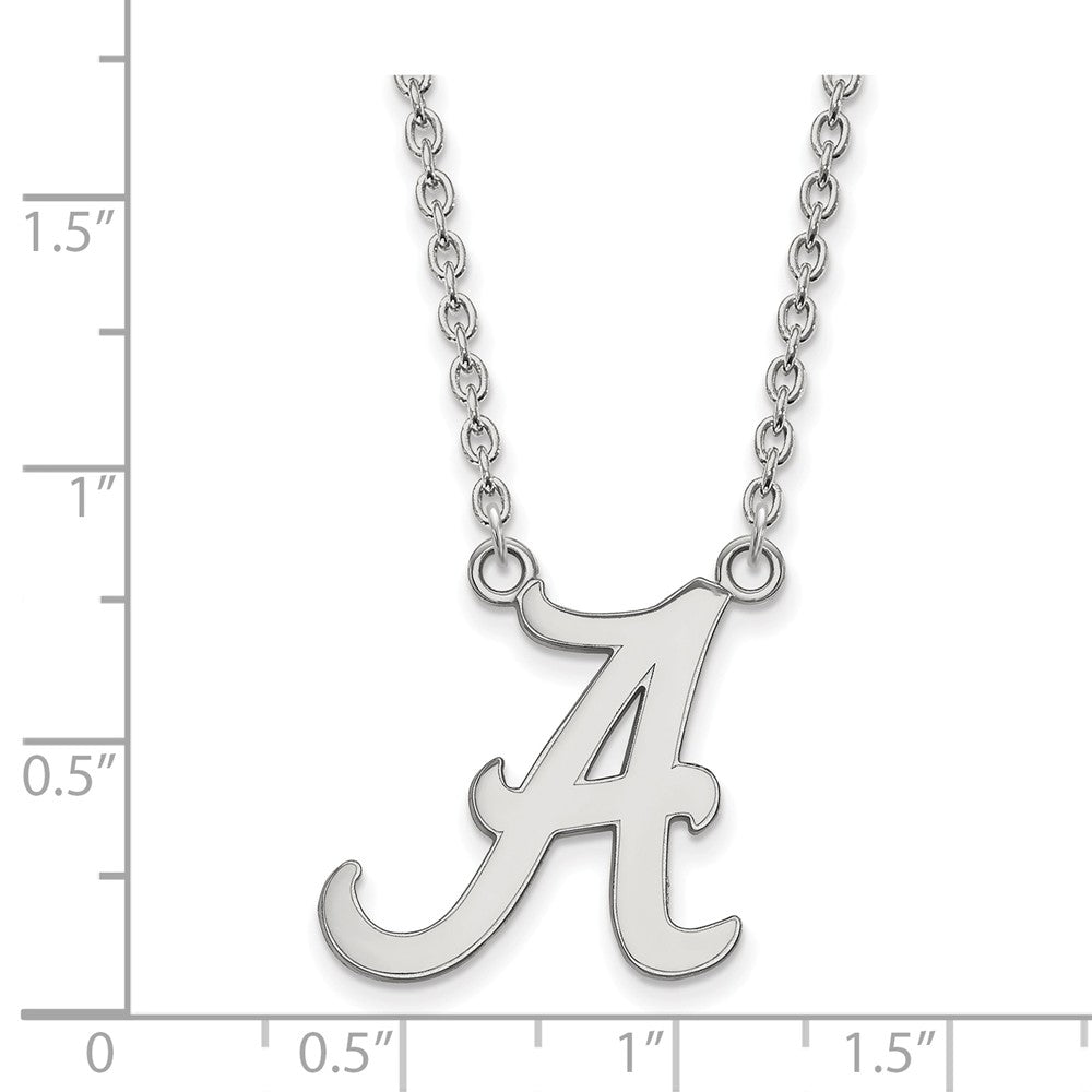 Alternate view of the Sterling Silver U of Alabama Large Initial A Pendant Necklace by The Black Bow Jewelry Co.