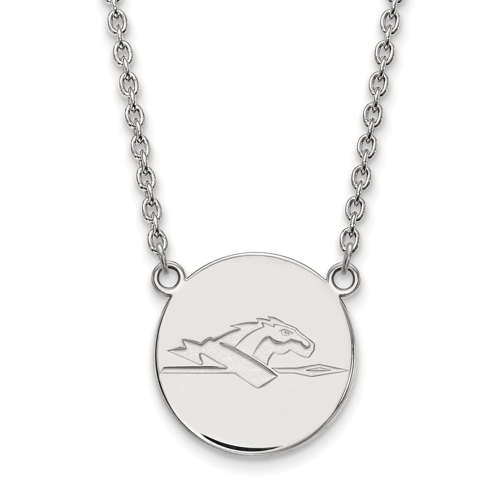 Sterling Silver Longwood U Large Lancer Disc Necklace, Item N12804 by The Black Bow Jewelry Co.
