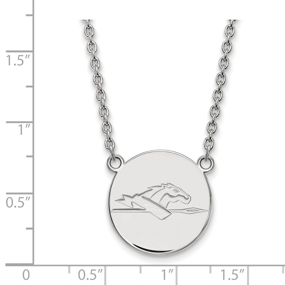 Alternate view of the Sterling Silver Longwood U Large Lancer Disc Necklace by The Black Bow Jewelry Co.