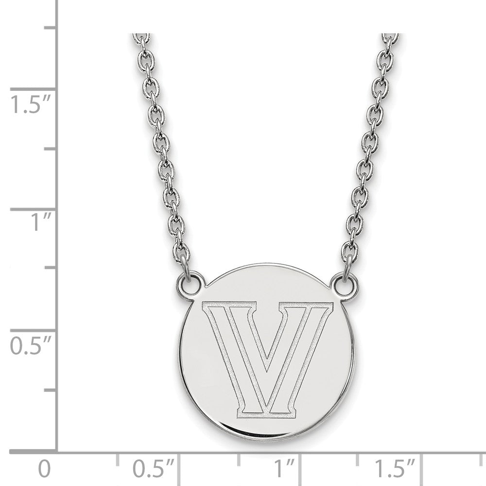 Alternate view of the Sterling Silver Villanova U Large Disc Necklace by The Black Bow Jewelry Co.