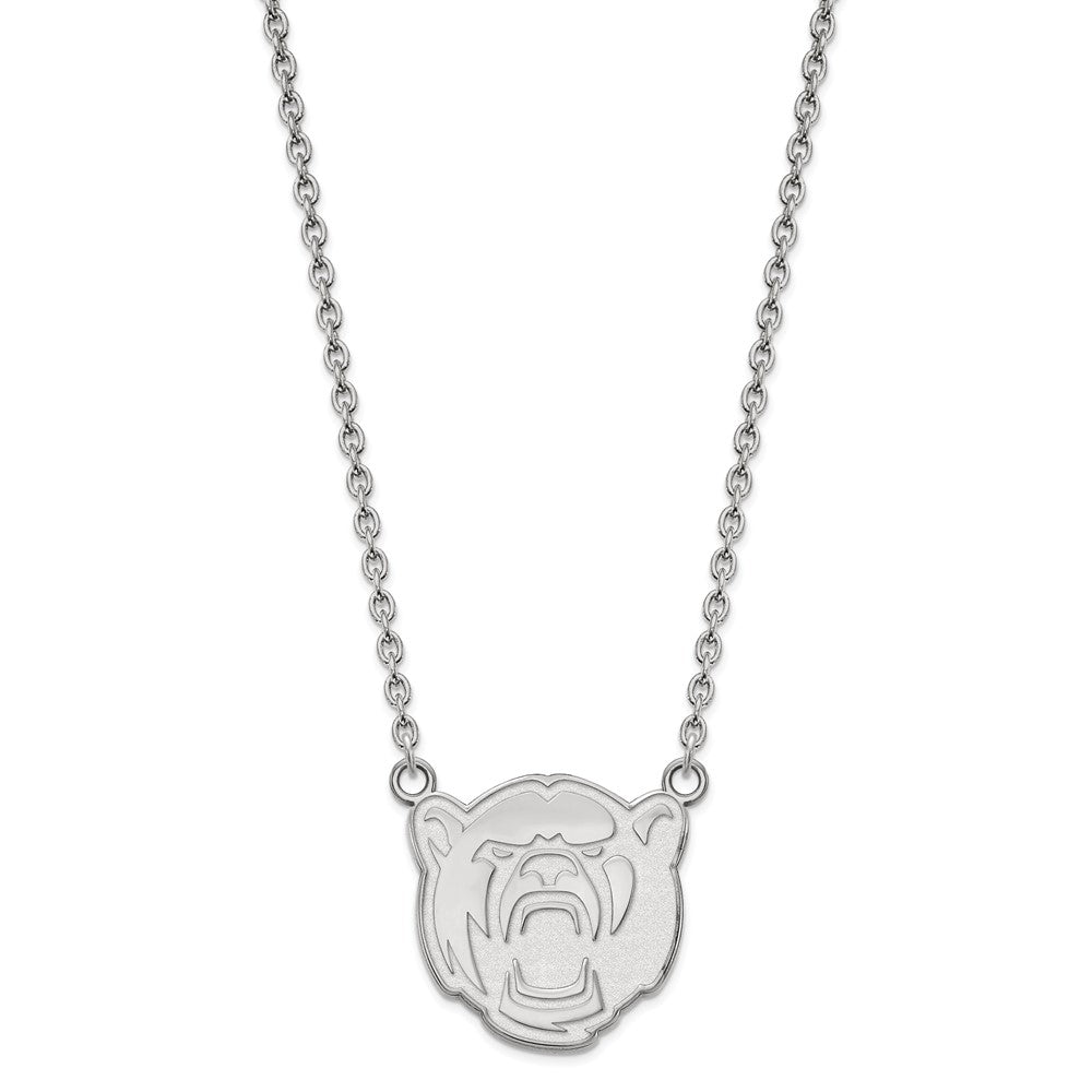 Alternate view of the Sterling Silver Baylor U Large Bear Pendant Necklace by The Black Bow Jewelry Co.
