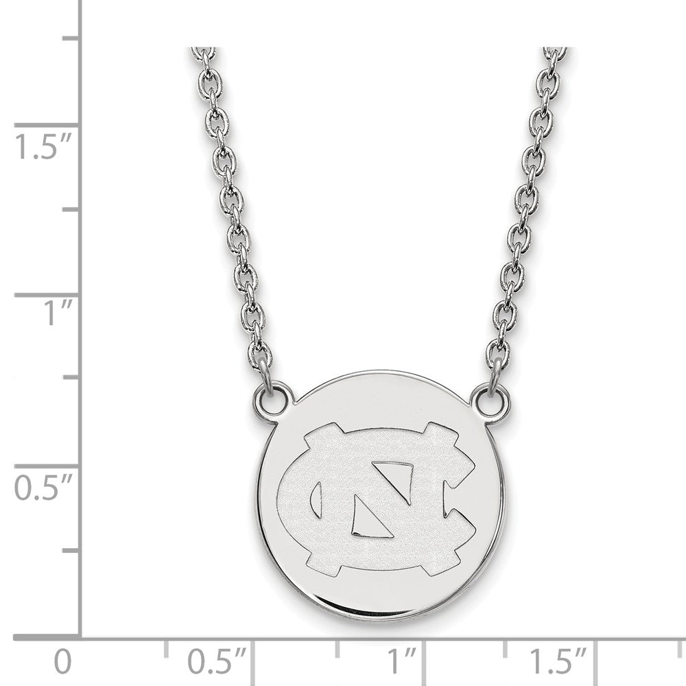 Alternate view of the Sterling Silver North Carolina Large 'NC' Disc Necklace by The Black Bow Jewelry Co.
