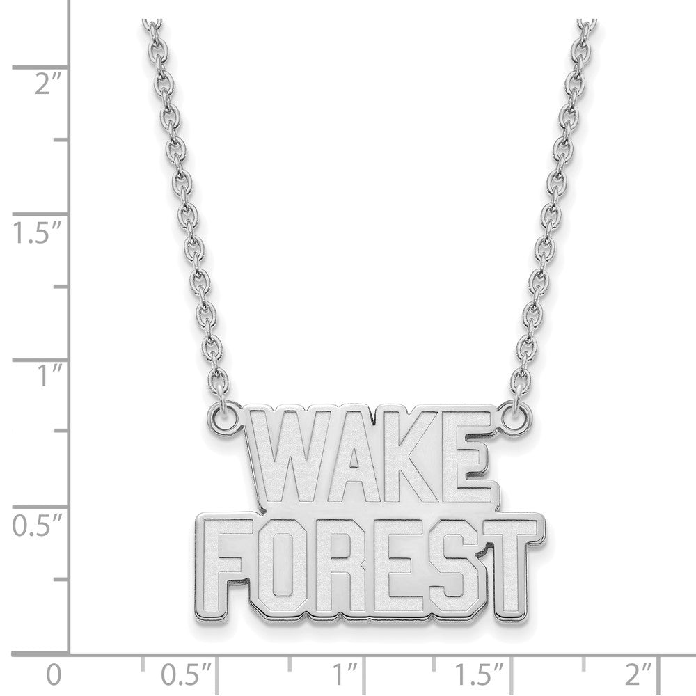 Alternate view of the Sterling Silver Wake Forest U Large Pendant Necklace by The Black Bow Jewelry Co.
