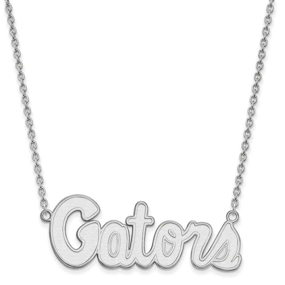 Sterling Silver U of Florida Large &#39;Gators&#39; Pendant Necklace, Item N12836 by The Black Bow Jewelry Co.