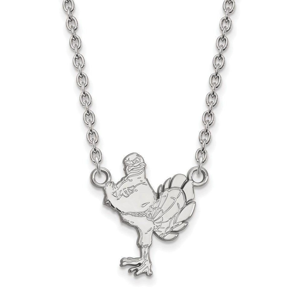 Sterling Silver Virginia Tech Large Mascot Pendant Necklace, Item N12840 by The Black Bow Jewelry Co.
