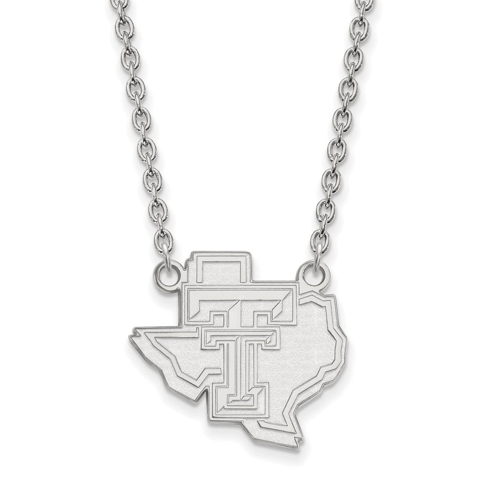 Sterling Silver Texas Tech U Large Pendant Necklace, Item N12845 by The Black Bow Jewelry Co.