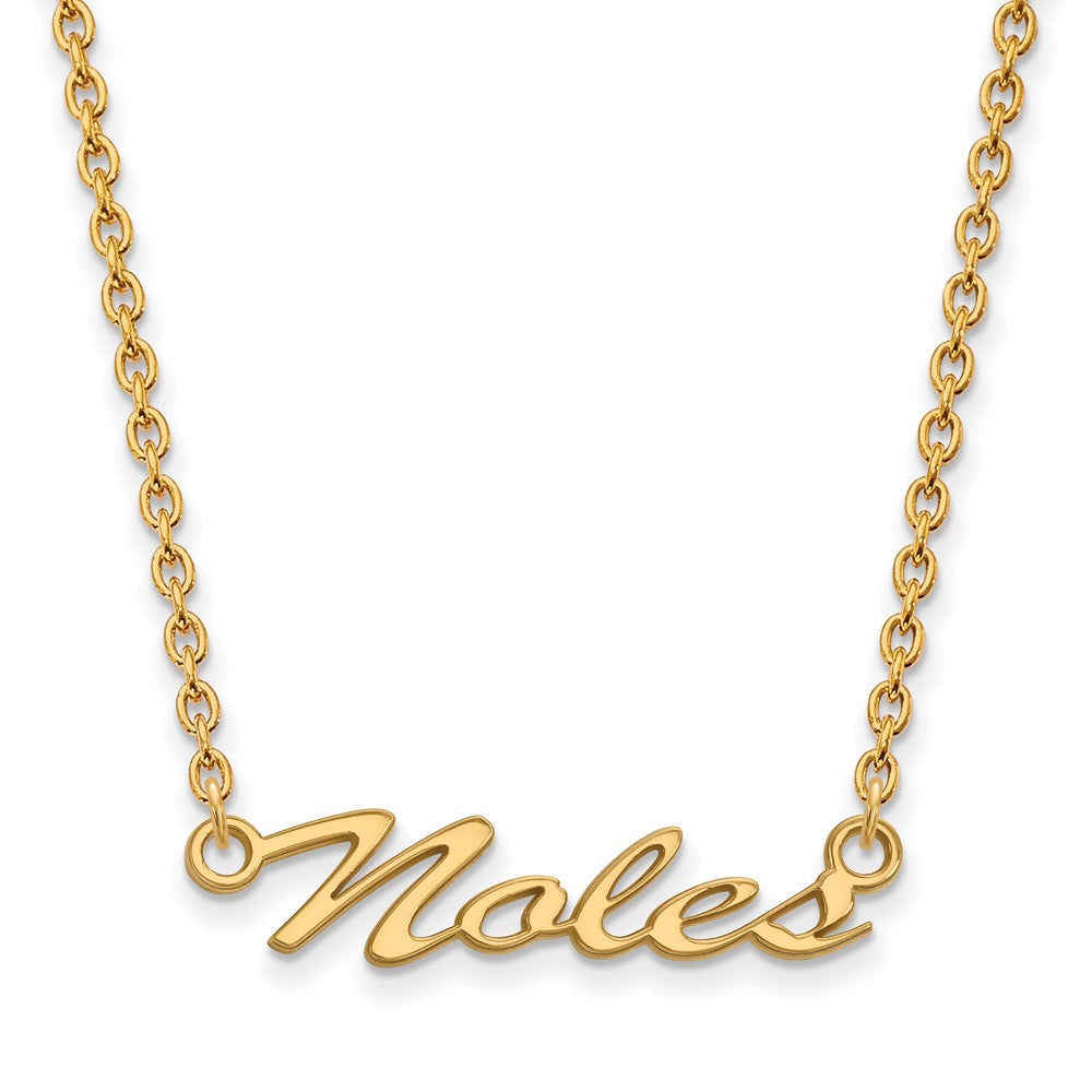 14k Gold Plated Silver Florida State Med Pendant Necklace, Item N12894 by The Black Bow Jewelry Co.