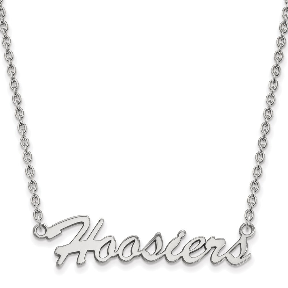 Sterling Silver Indiana U Medium &#39;Hoosiers&#39; Pendant Necklace, Item N12899 by The Black Bow Jewelry Co.