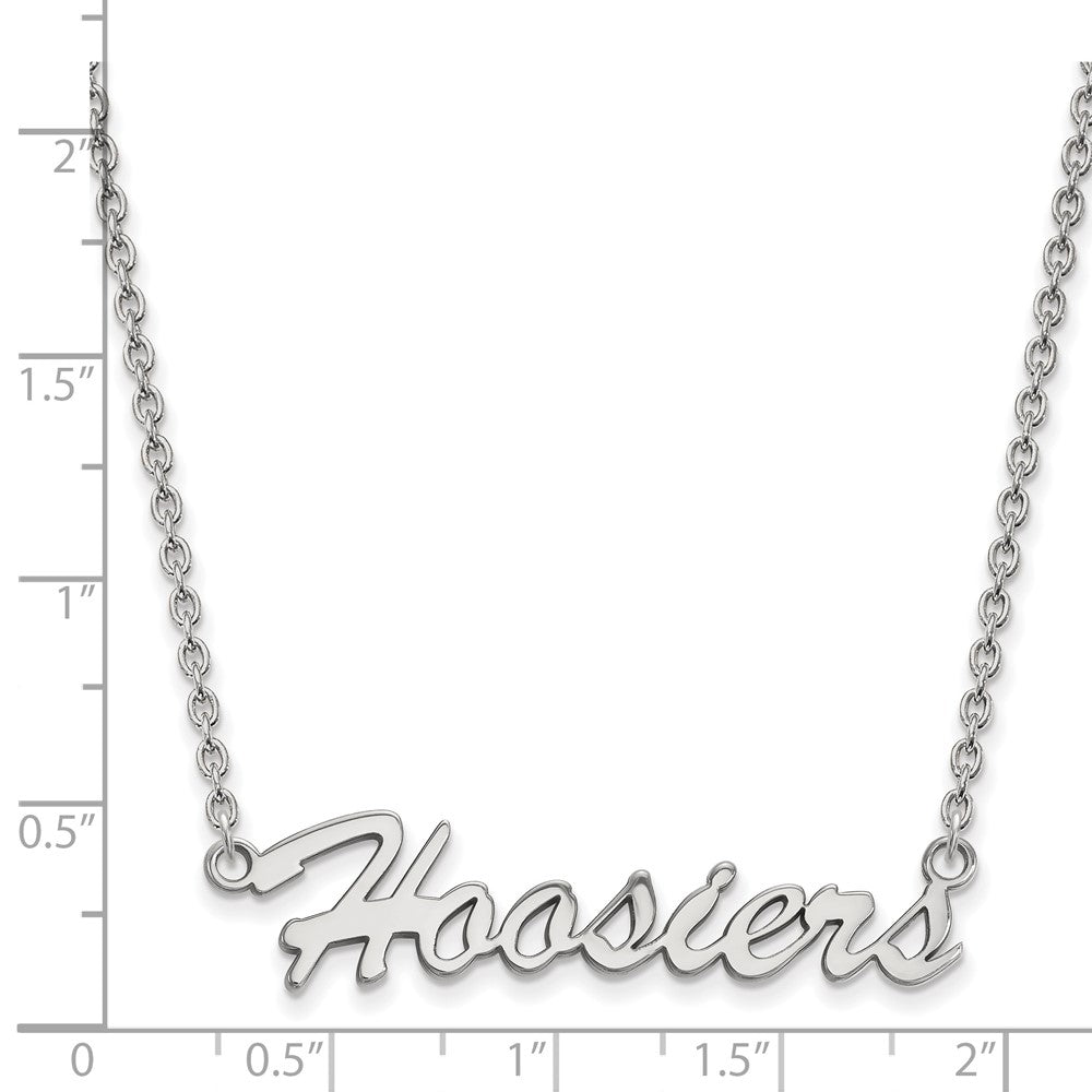 Alternate view of the Sterling Silver Indiana U Medium &#39;Hoosiers&#39; Pendant Necklace by The Black Bow Jewelry Co.