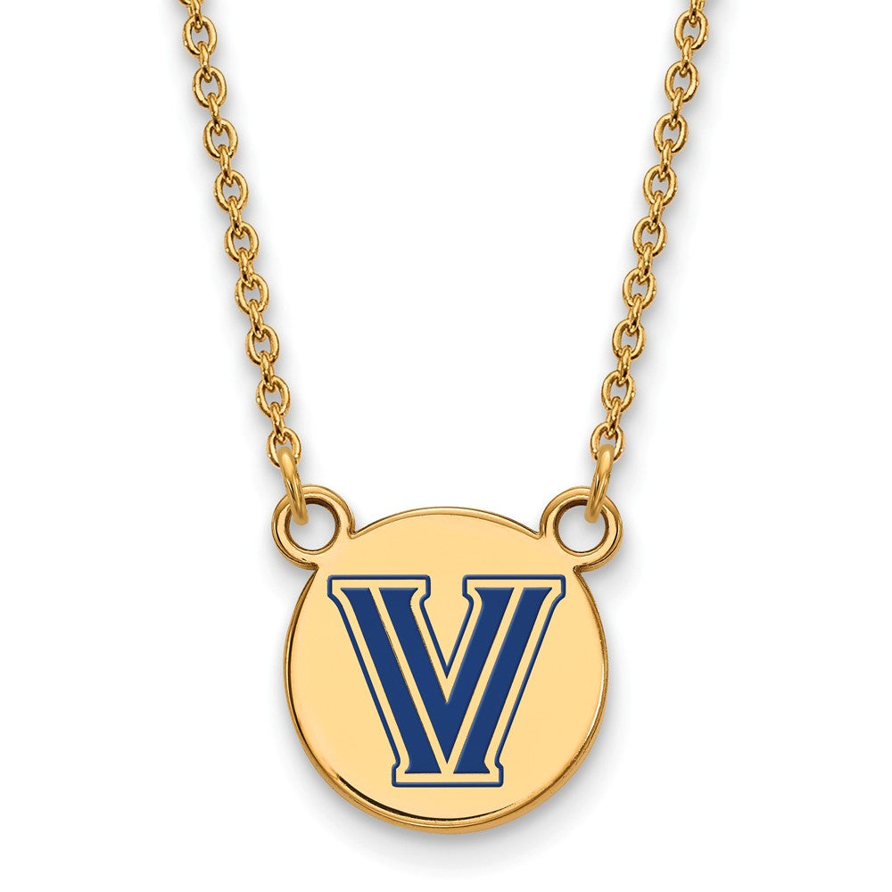 14k Gold Plated Silver Villanova Sm Enamel Disc Pendant Necklace, Item N12916 by The Black Bow Jewelry Co.