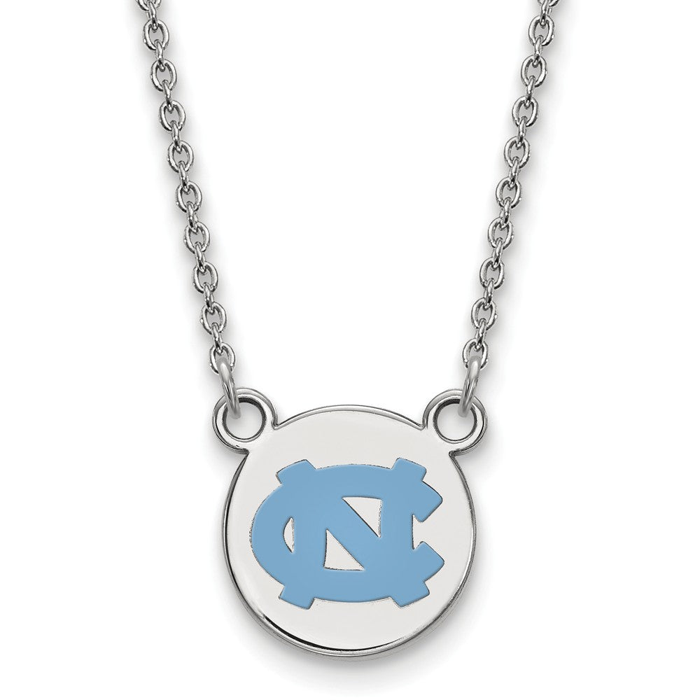 Sterling Silver North Carolina Small Enameled Disc Necklace, Item N12930 by The Black Bow Jewelry Co.