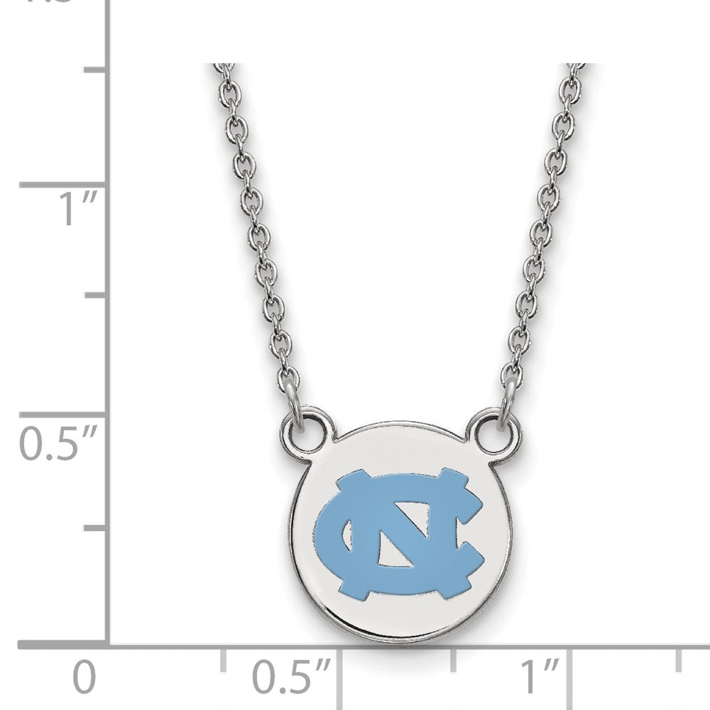 Alternate view of the Sterling Silver North Carolina Small Enameled Disc Necklace by The Black Bow Jewelry Co.