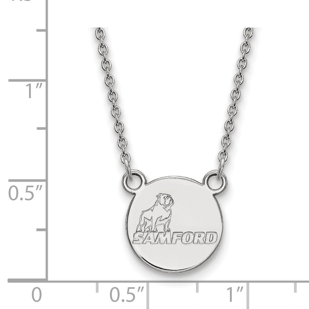 Alternate view of the 10k White Gold Samford U Small Pendant Necklace by The Black Bow Jewelry Co.