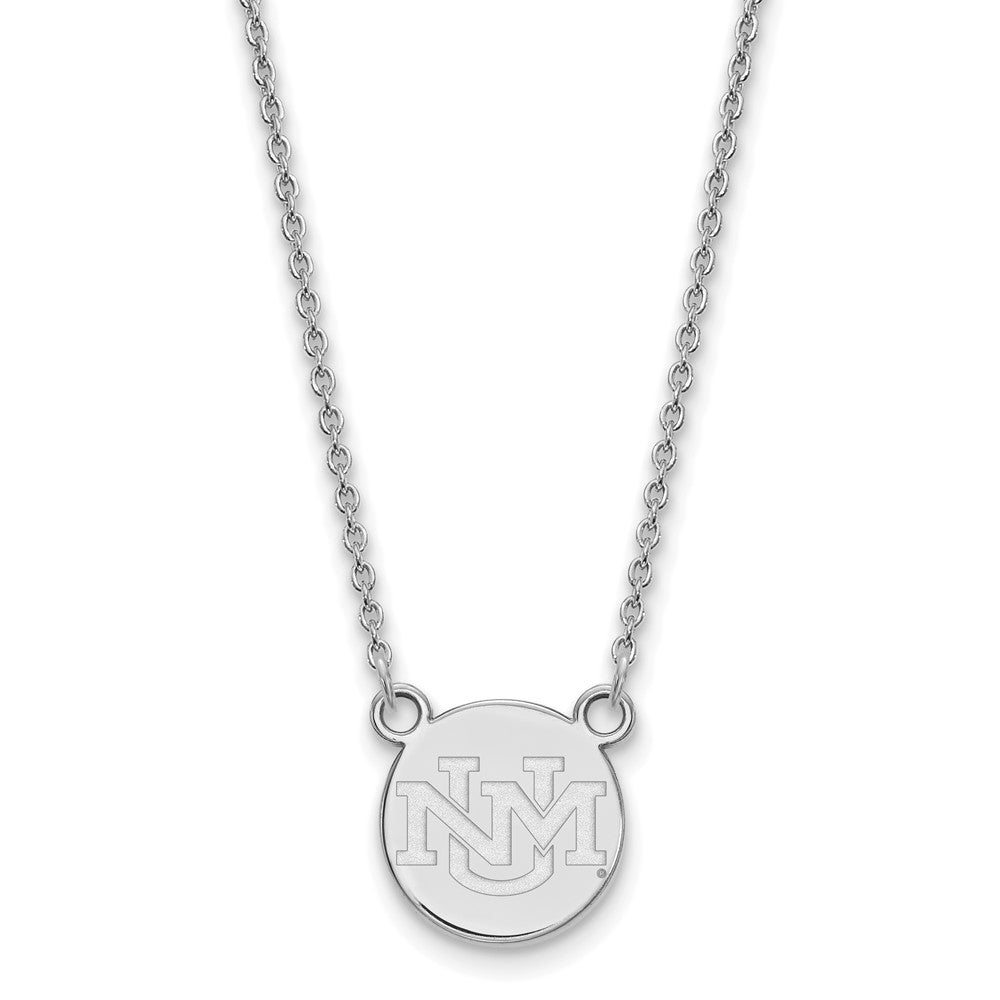 10k White Gold U of New Mexico Small Pendant Necklace, Item N12965 by The Black Bow Jewelry Co.