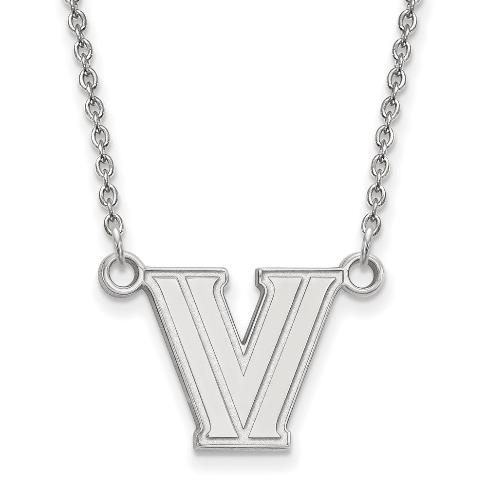 10k White Gold Villanova U Small Pendant Necklace, Item N12969 by The Black Bow Jewelry Co.