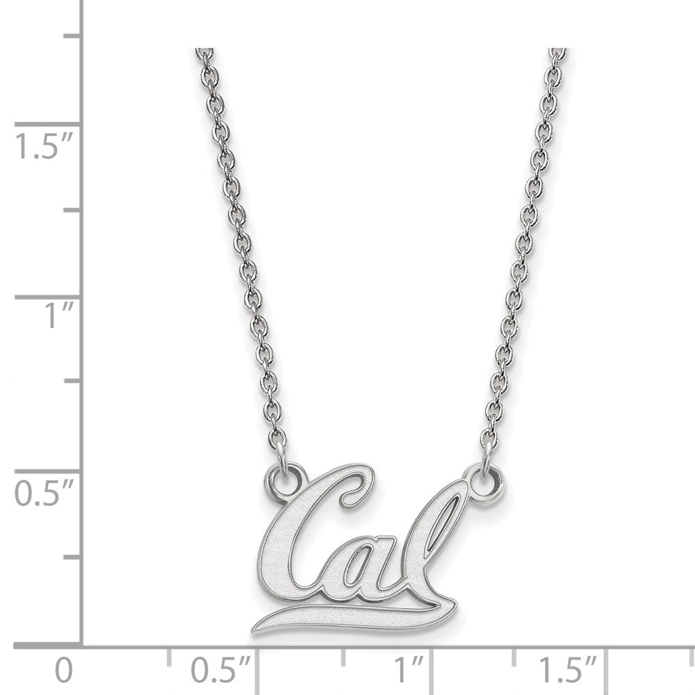 Alternate view of the 10k White Gold California Berkeley Small 'Cal' Pendant Necklace by The Black Bow Jewelry Co.