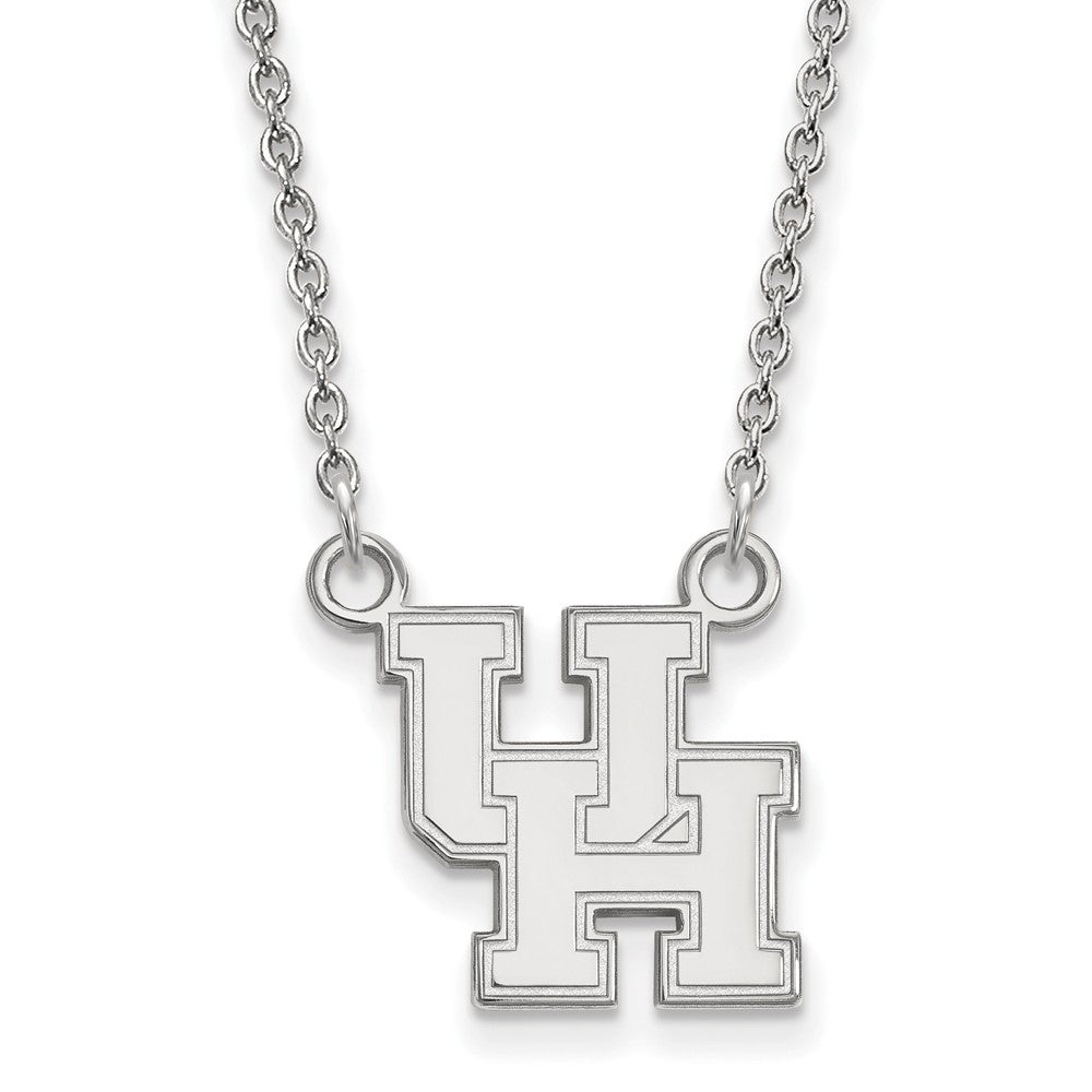 10k White Gold U of Houston Small Pendant Necklace, Item N13013 by The Black Bow Jewelry Co.