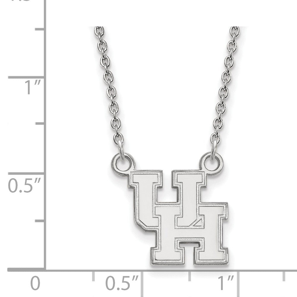 Alternate view of the 10k White Gold U of Houston Small Pendant Necklace by The Black Bow Jewelry Co.