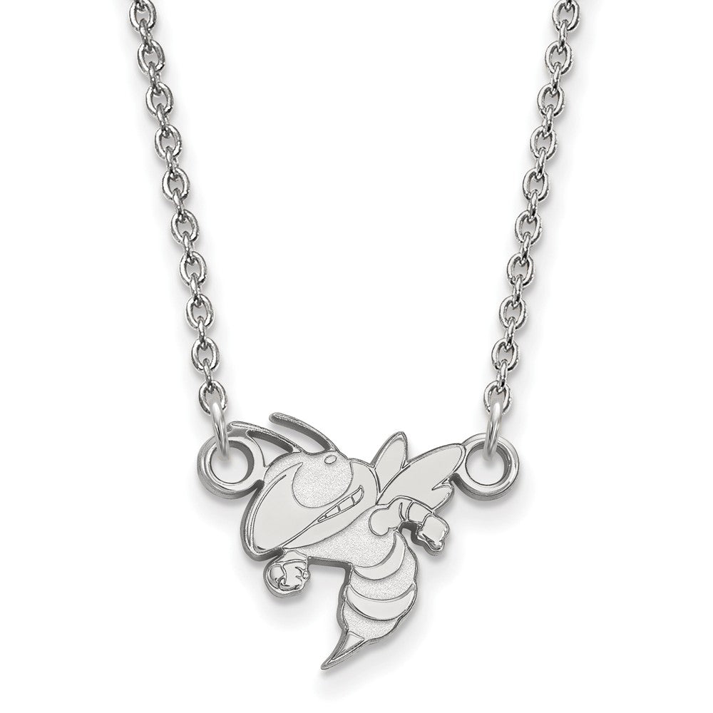 10k White Gold Georgia Technology Small Pendant Necklace, Item N13074 by The Black Bow Jewelry Co.