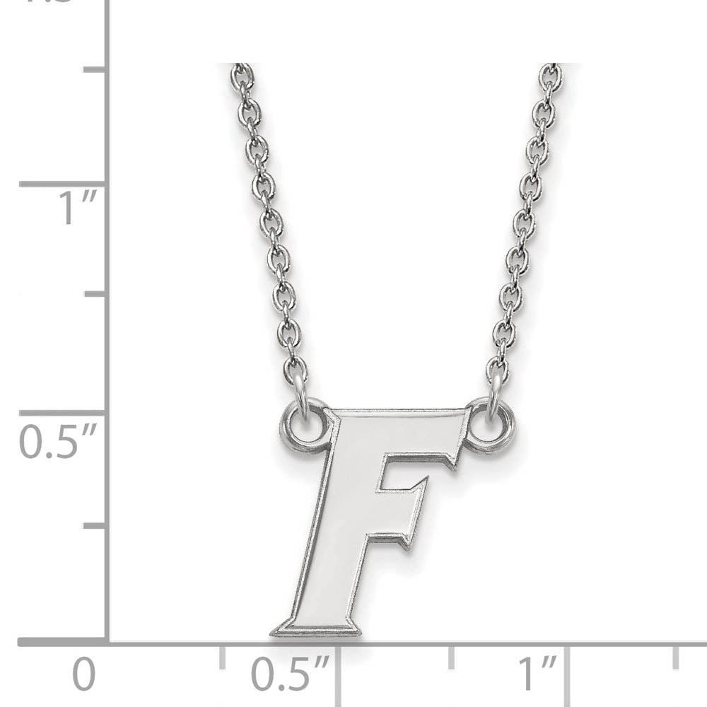 Alternate view of the 10k White Gold U of Florida Small Initial F Pendant Necklace by The Black Bow Jewelry Co.