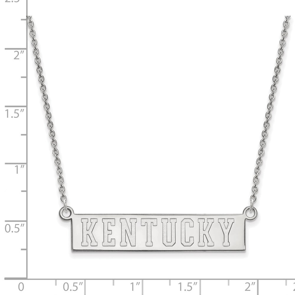 Alternate view of the 10k White Gold U of Kentucky Small Pendant Necklace by The Black Bow Jewelry Co.