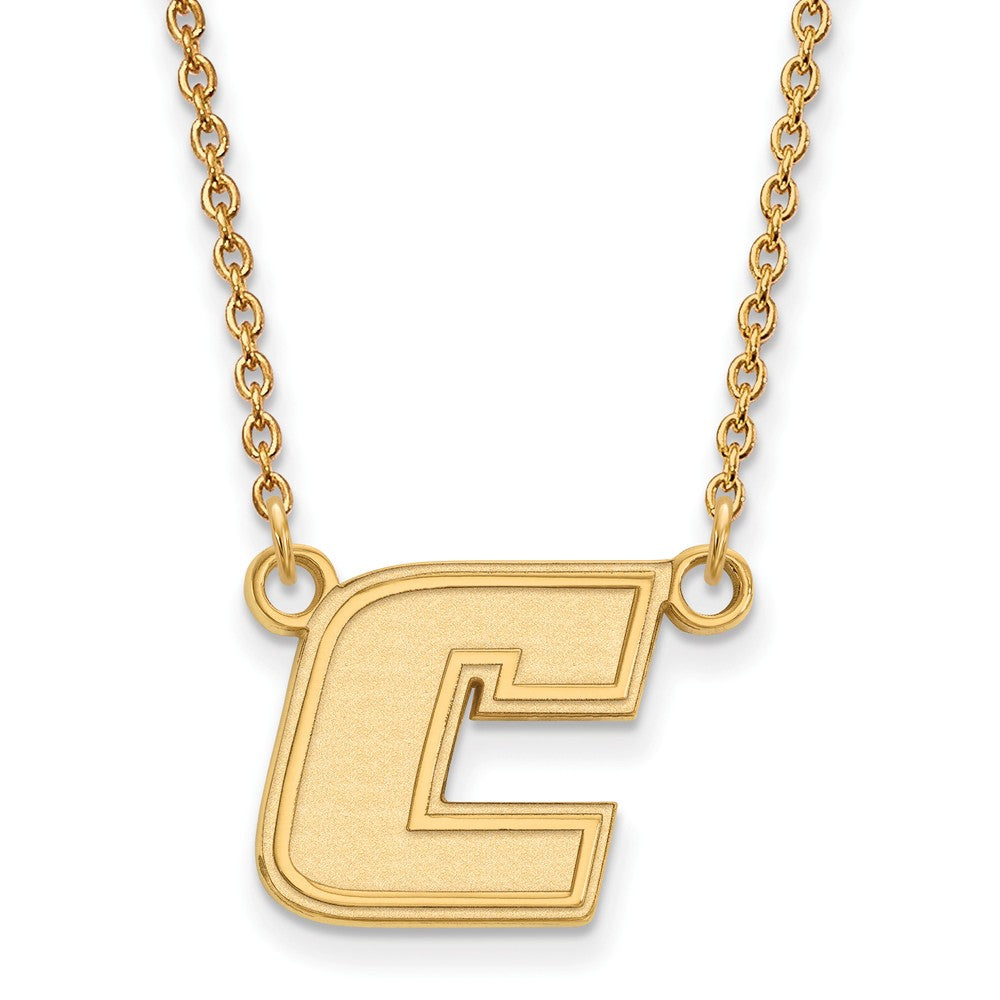 10k Yellow Gold U of Tennessee Chattanooga Small Initial C Necklace, Item N13132 by The Black Bow Jewelry Co.