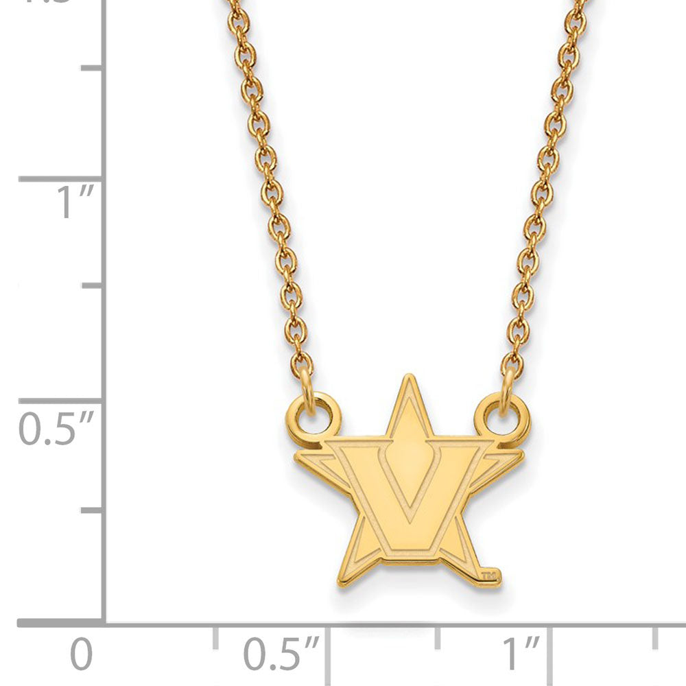 Alternate view of the 10k Yellow Gold Vanderbilt U Small Pendant Necklace by The Black Bow Jewelry Co.