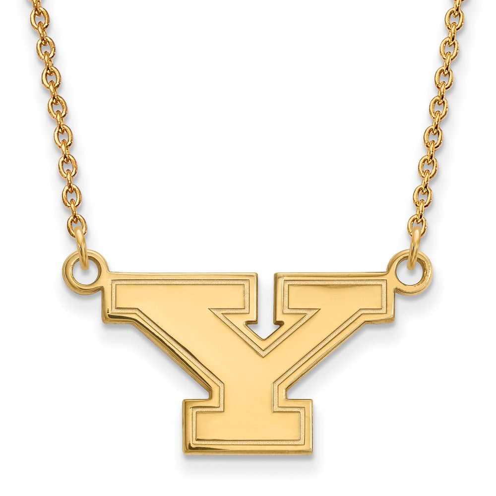 10k Yellow Gold Youngstown State Small Initial Y Necklace, 18 Inch, Item N13145 by The Black Bow Jewelry Co.