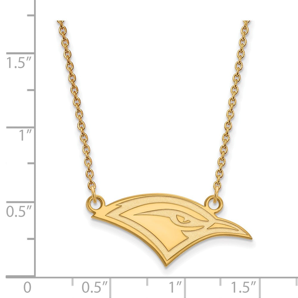 Alternate view of the 10k Yellow Gold U of Tennessee at Chattanooga SM Logo Pendant Necklace by The Black Bow Jewelry Co.