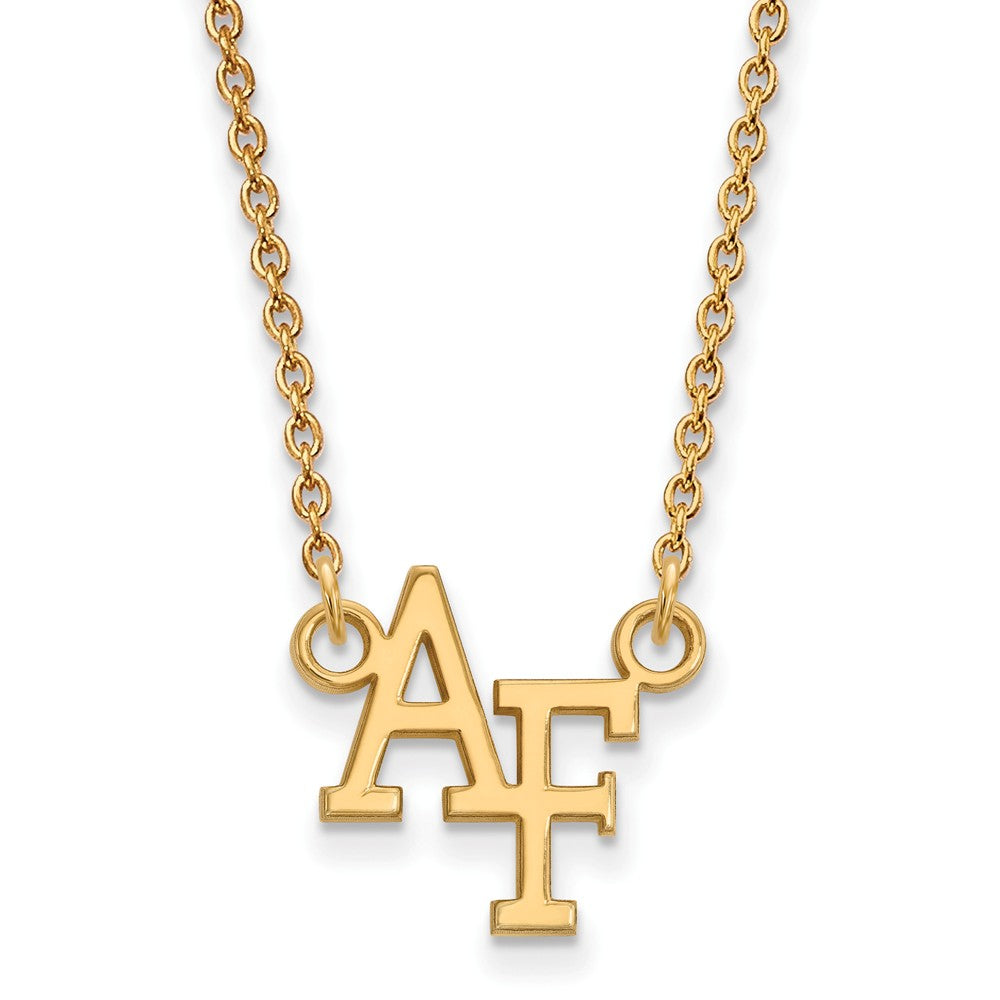 10k Yellow Gold Air Force Academy Small Pendant Necklace, Item N13194 by The Black Bow Jewelry Co.