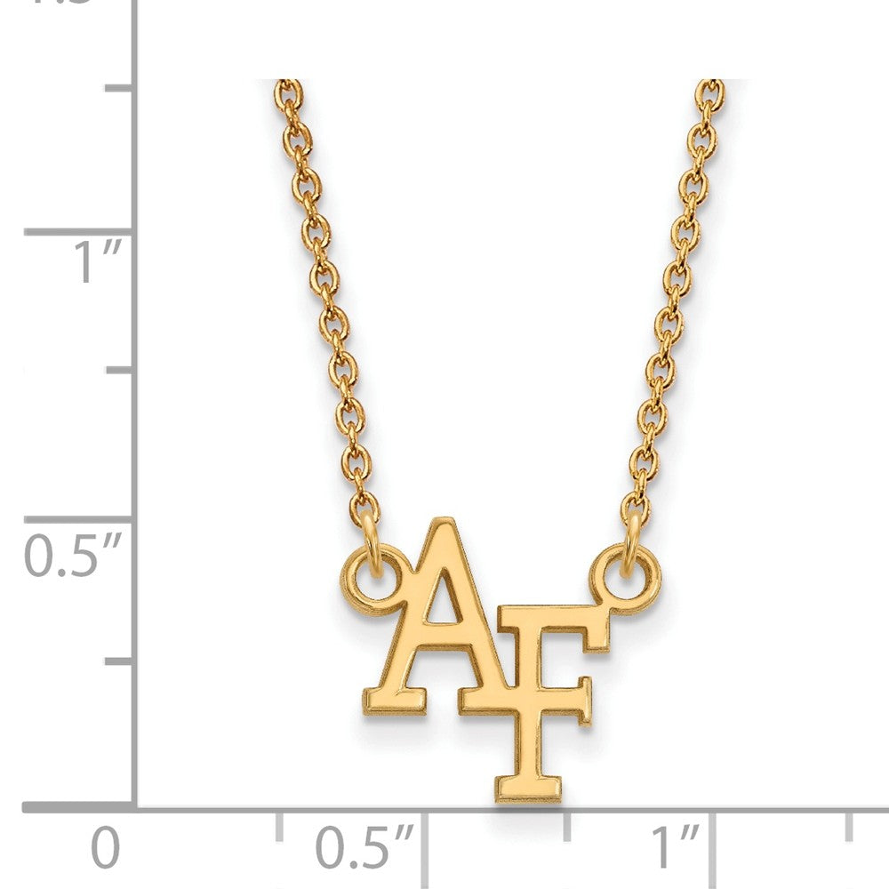Alternate view of the 10k Yellow Gold Air Force Academy Small Pendant Necklace by The Black Bow Jewelry Co.