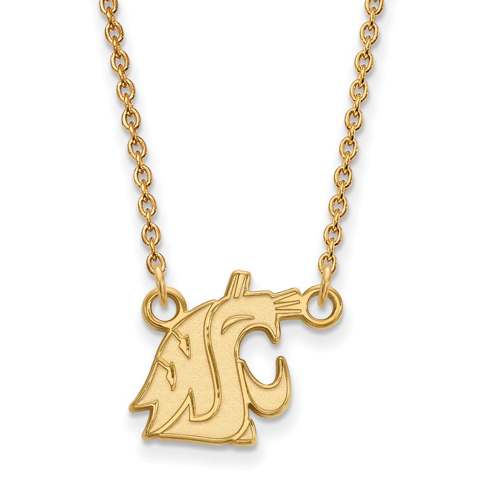10k Yellow Gold Washington State Small Pendant Necklace, Item N13199 by The Black Bow Jewelry Co.