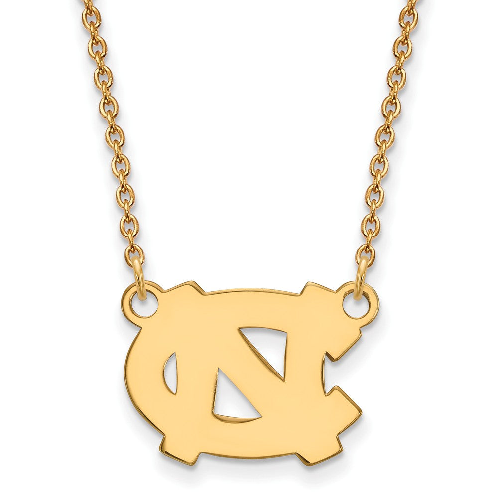 10k Yellow Gold North Carolina Small 'NC' Pendant Necklace, Item N13206 by The Black Bow Jewelry Co.
