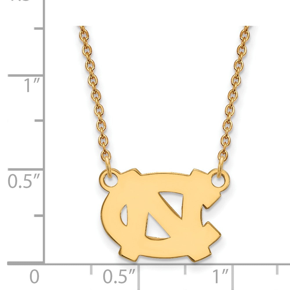 Alternate view of the 10k Yellow Gold North Carolina Small 'NC' Pendant Necklace by The Black Bow Jewelry Co.