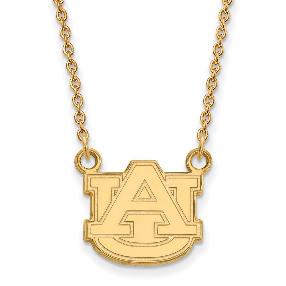 10k Yellow Gold Auburn U Small 'AU' Pendant Necklace, Item N13207 by The Black Bow Jewelry Co.