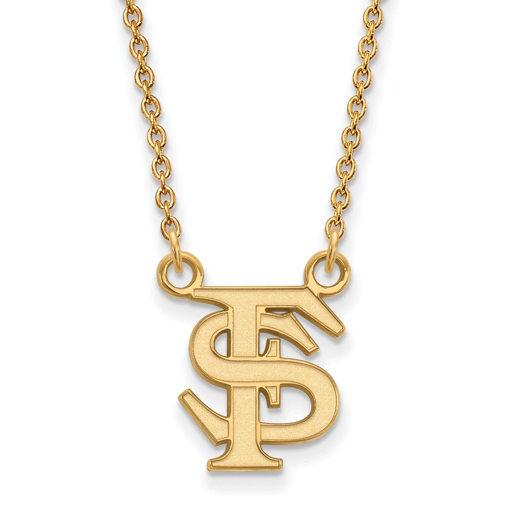 10k Yellow Gold Florida State Small 'FS' Pendant Necklace, Item N13209 by The Black Bow Jewelry Co.
