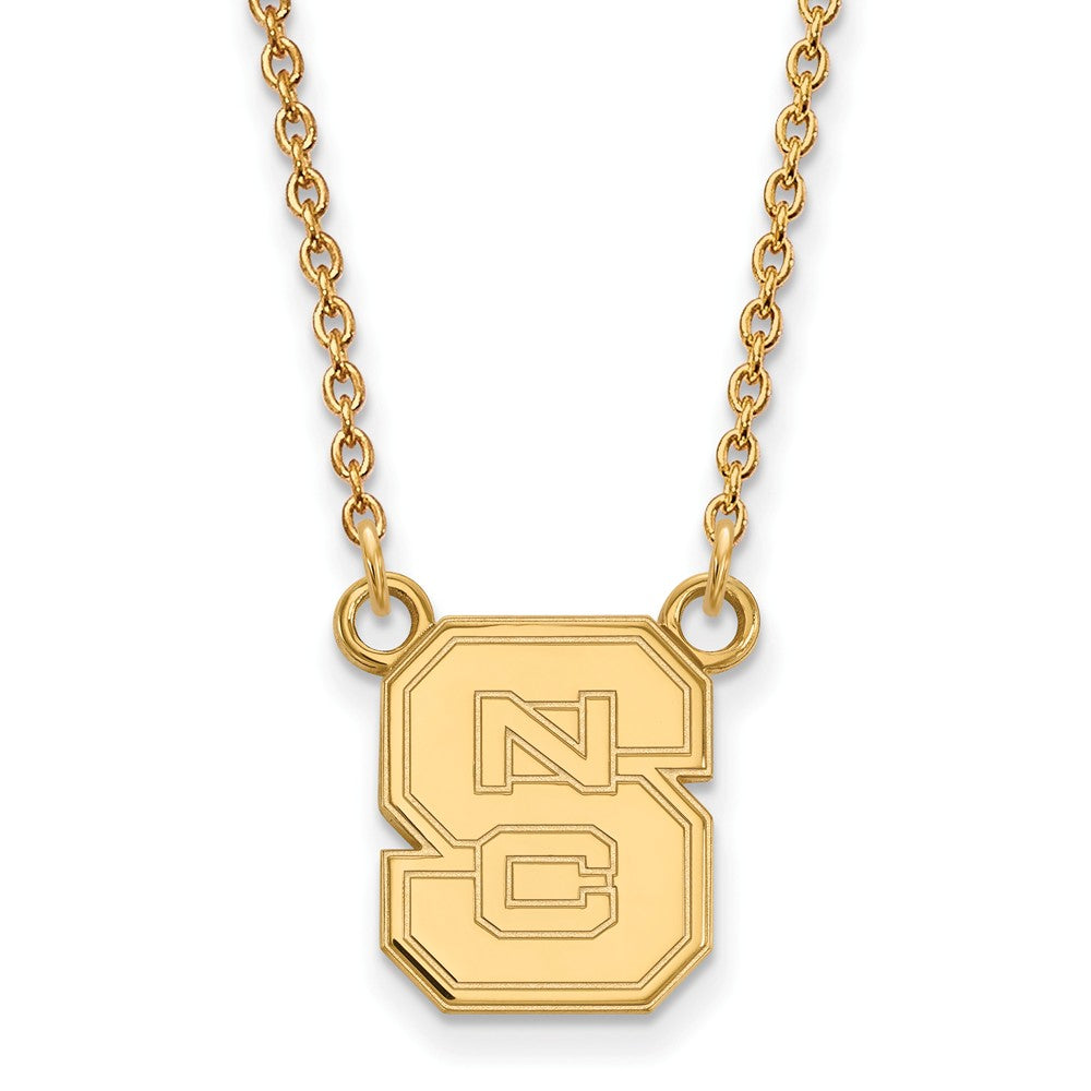 10k Yellow Gold North Carolina Small 'NCS' Pendant Necklace, Item N13215 by The Black Bow Jewelry Co.