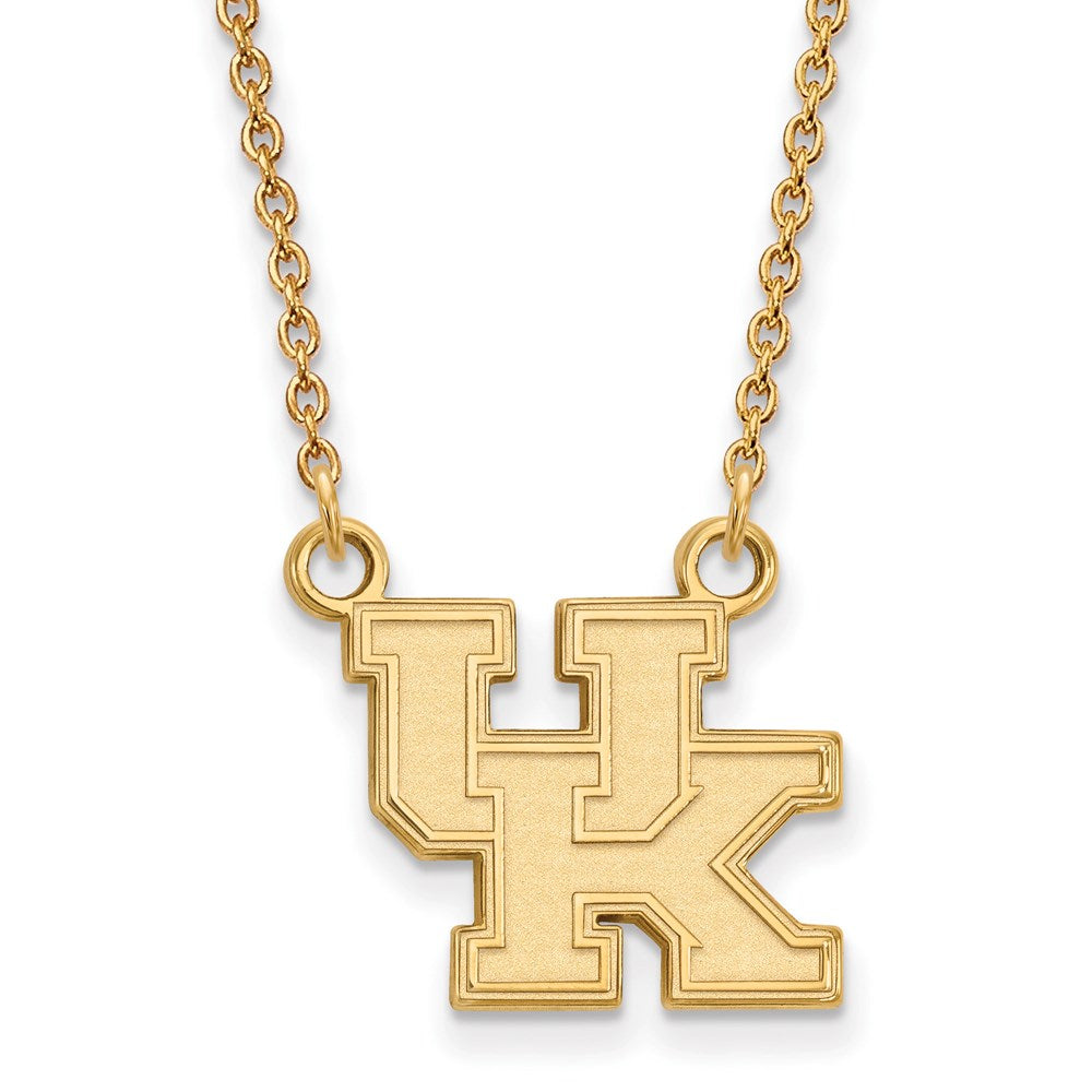 10k Yellow Gold U of Kentucky Small &#39;UK&#39; Pendant Necklace, Item N13223 by The Black Bow Jewelry Co.