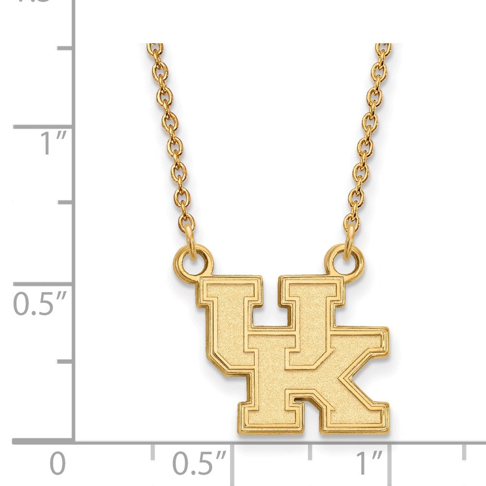 Alternate view of the 10k Yellow Gold U of Kentucky Small &#39;UK&#39; Pendant Necklace by The Black Bow Jewelry Co.